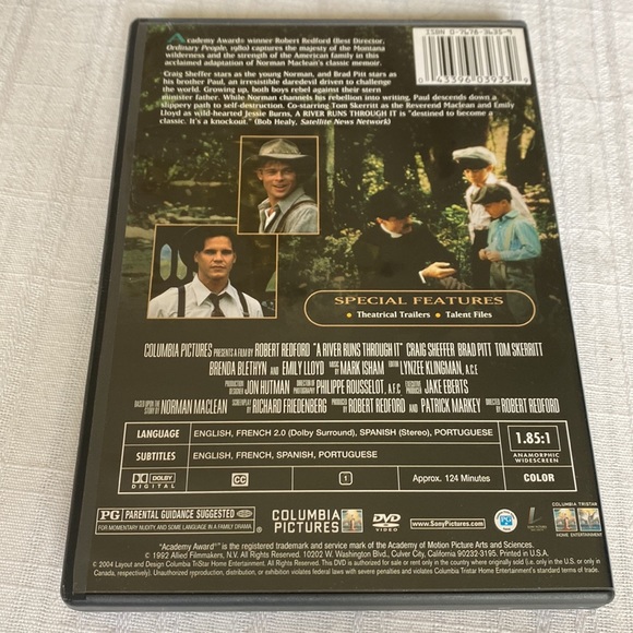 🎬PRICING🎬 A River Runs Through It DVD with Robert Redford - Picture 2 of 6